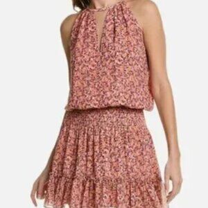 Ramy Brook PRESTON DROP WAIST SLEEVELESS DRESS IN CORAL COMBO Size XSmall